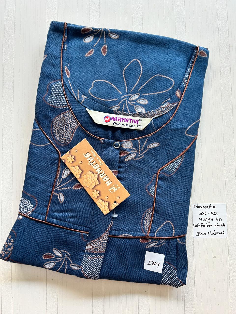 WhatsApp Image 2026-02-24 at 2.46.17 PM (1) NNS-017-Spun Narmadha Zip Nighty - Image 1