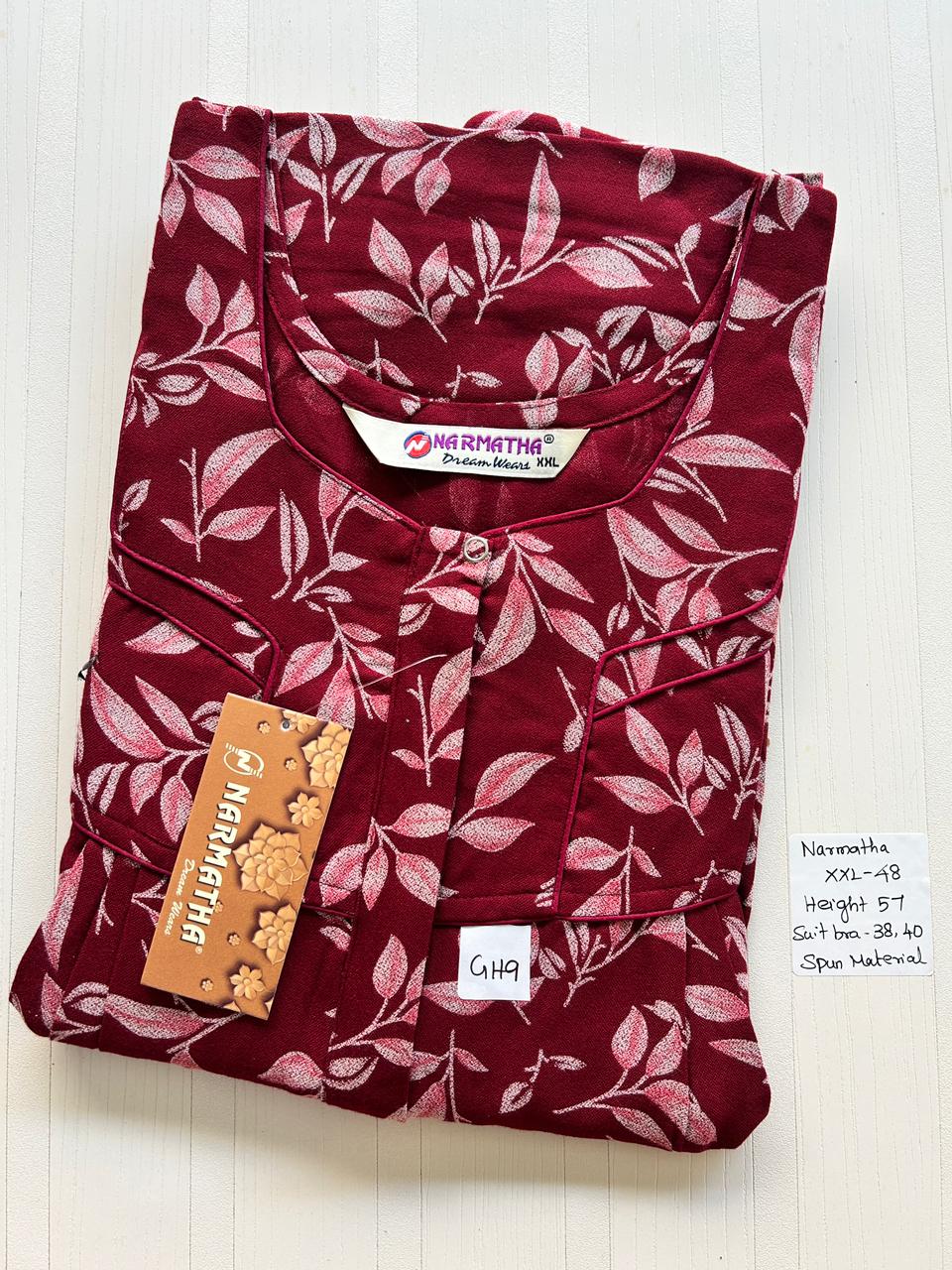 WhatsApp Image 2026-02-24 at 2.47.56 PM (1) NNS-029-Spun Narmadha Zip Nighty - Image 1