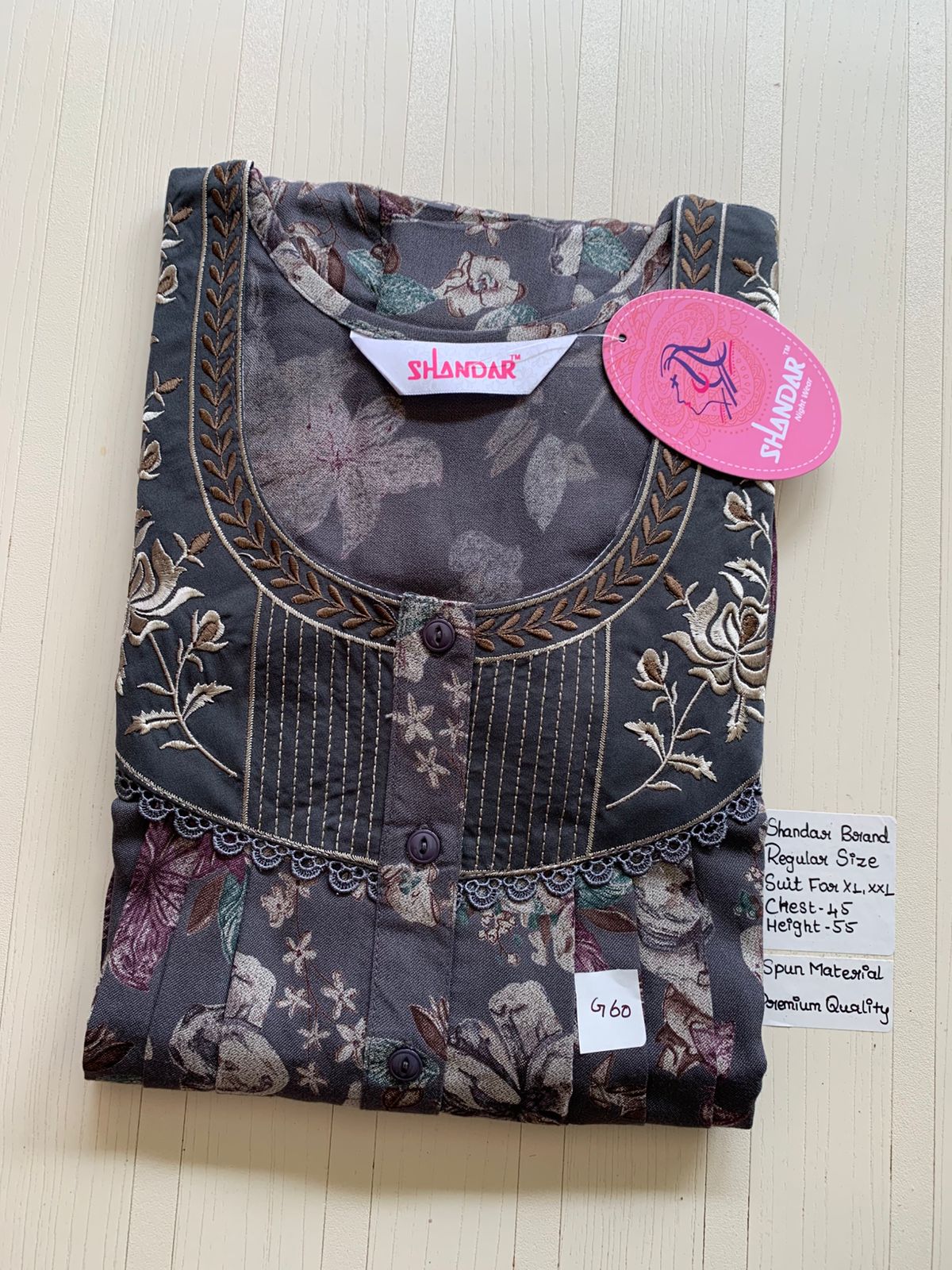 WhatsApp Image 2026-03-03 at 11.25.37 AM (1) 00ASSF-297-SHANDAR FREE SIZE NIGHTY - Image 1