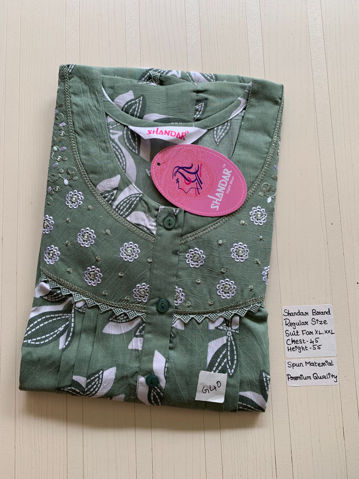 WhatsApp Image 2026-03-03 at 11.25.39 AM (1) 00ASSF-302-SHANDAR FREE SIZE NIGHTY - Image 1