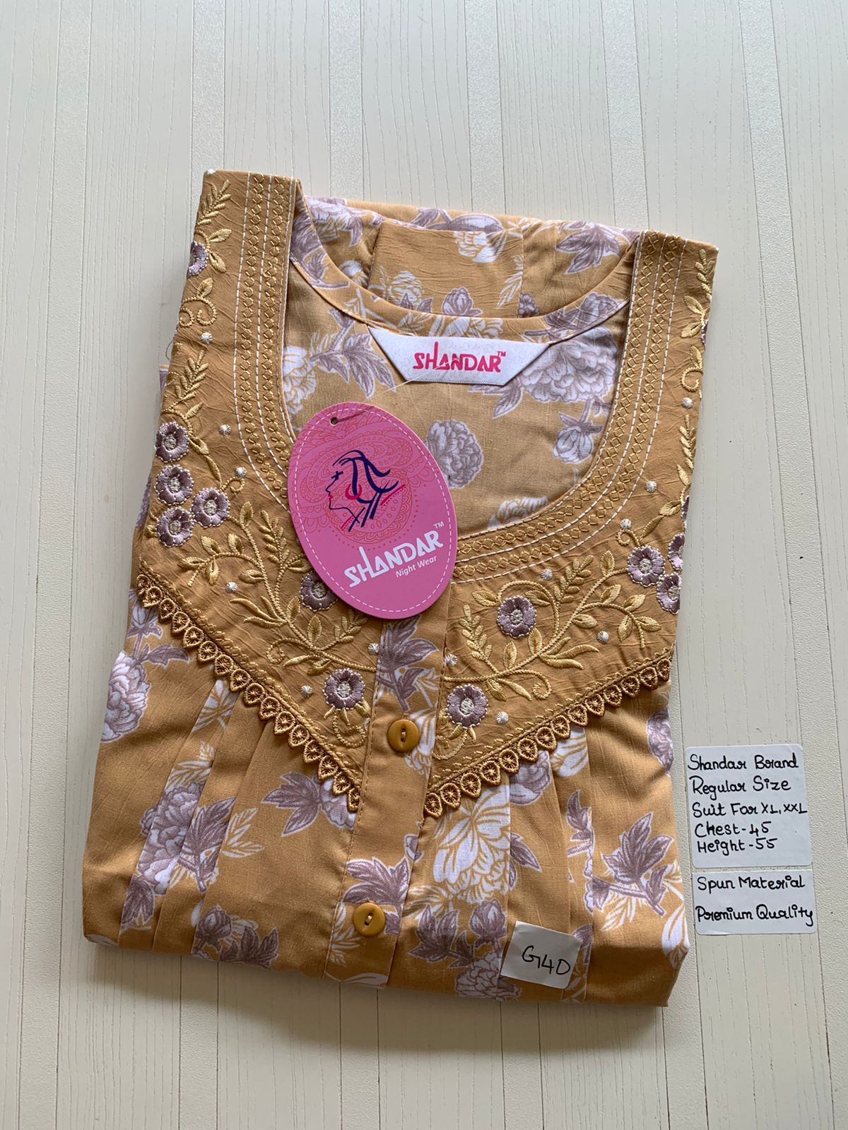 WhatsApp Image 2026-03-03 at 11.25.40 AM (1) 00ASSF-303-SHANDAR FREE SIZE NIGHTY - Image 1