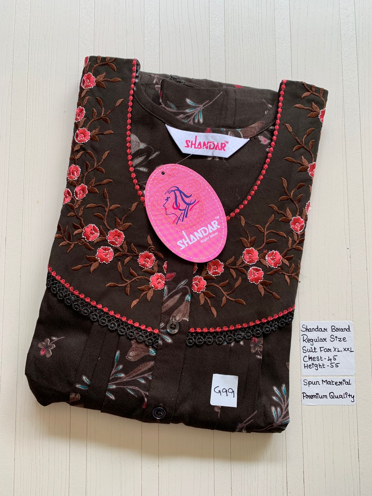 WhatsApp Image 2026-03-03 at 11.25.43 AM (2) 00ASSF-313-SHANDAR FREE SIZE NIGHTY - Image 1