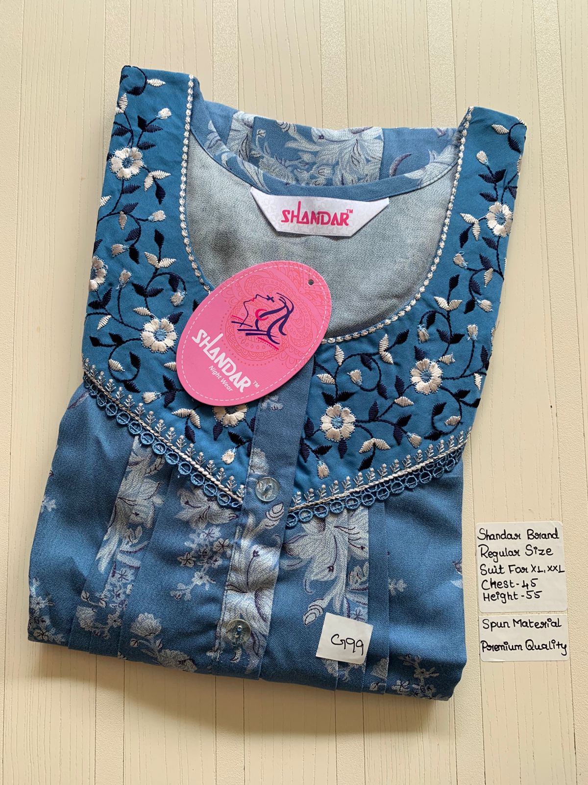 WhatsApp Image 2026-03-03 at 11.25.46 AM (1) 00ASSF-321-SHANDAR FREE SIZE NIGHTY - Image 1