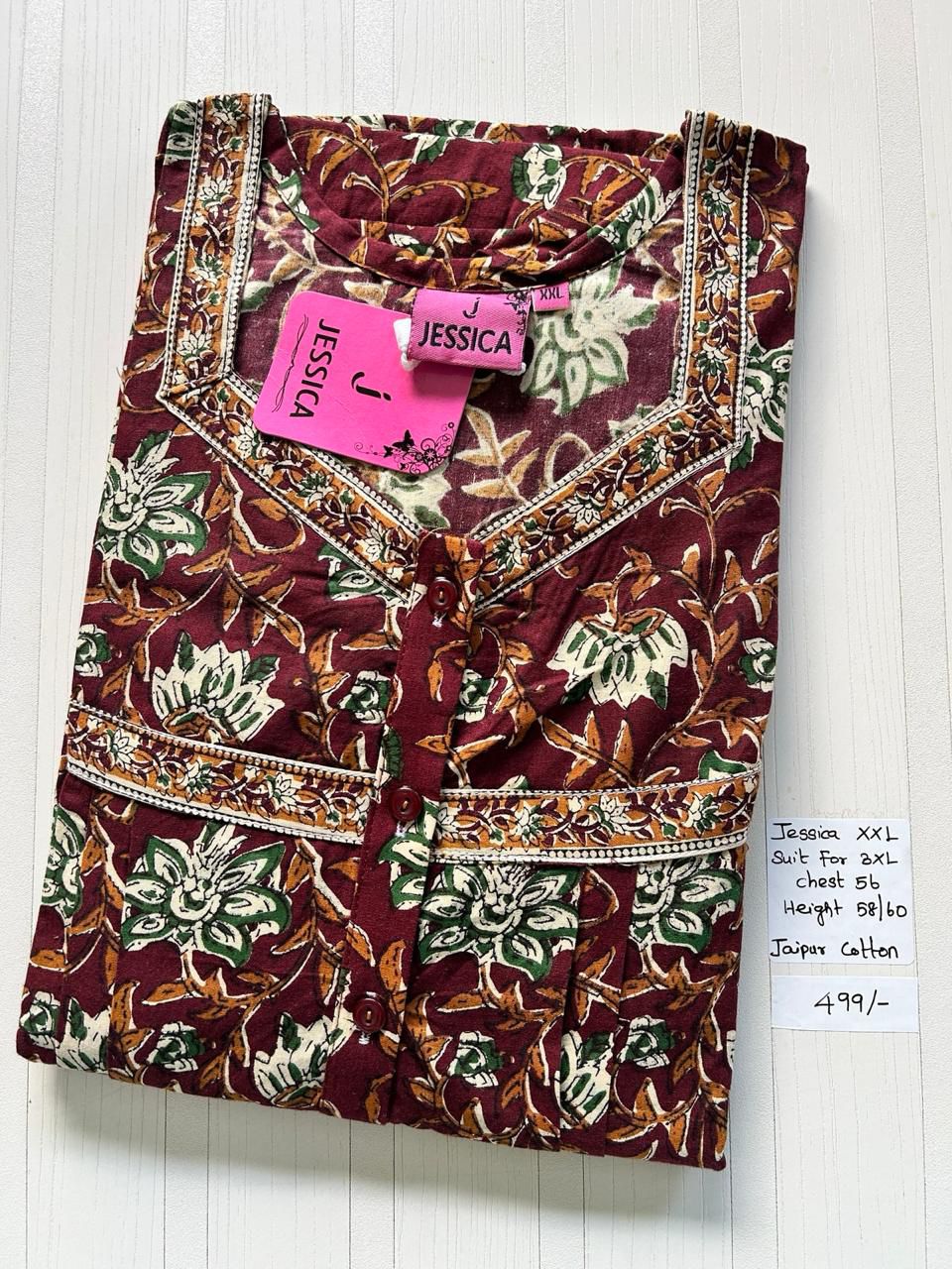 WhatsApp Image 2026-03-14 at 12.34.38 PM (2) 00A-JJ-016-Height Jessica Pleats Nighty - Image 1