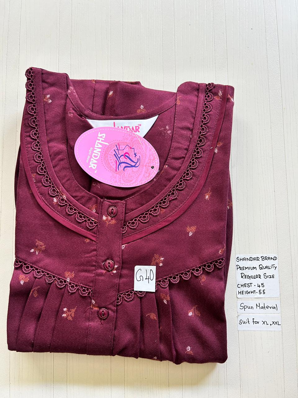 WhatsApp Image 2026-03-19 at 2.40.52 PM (1) 00ASSF-373-SHANDAR FREE SIZE NIGHTY - Image 1