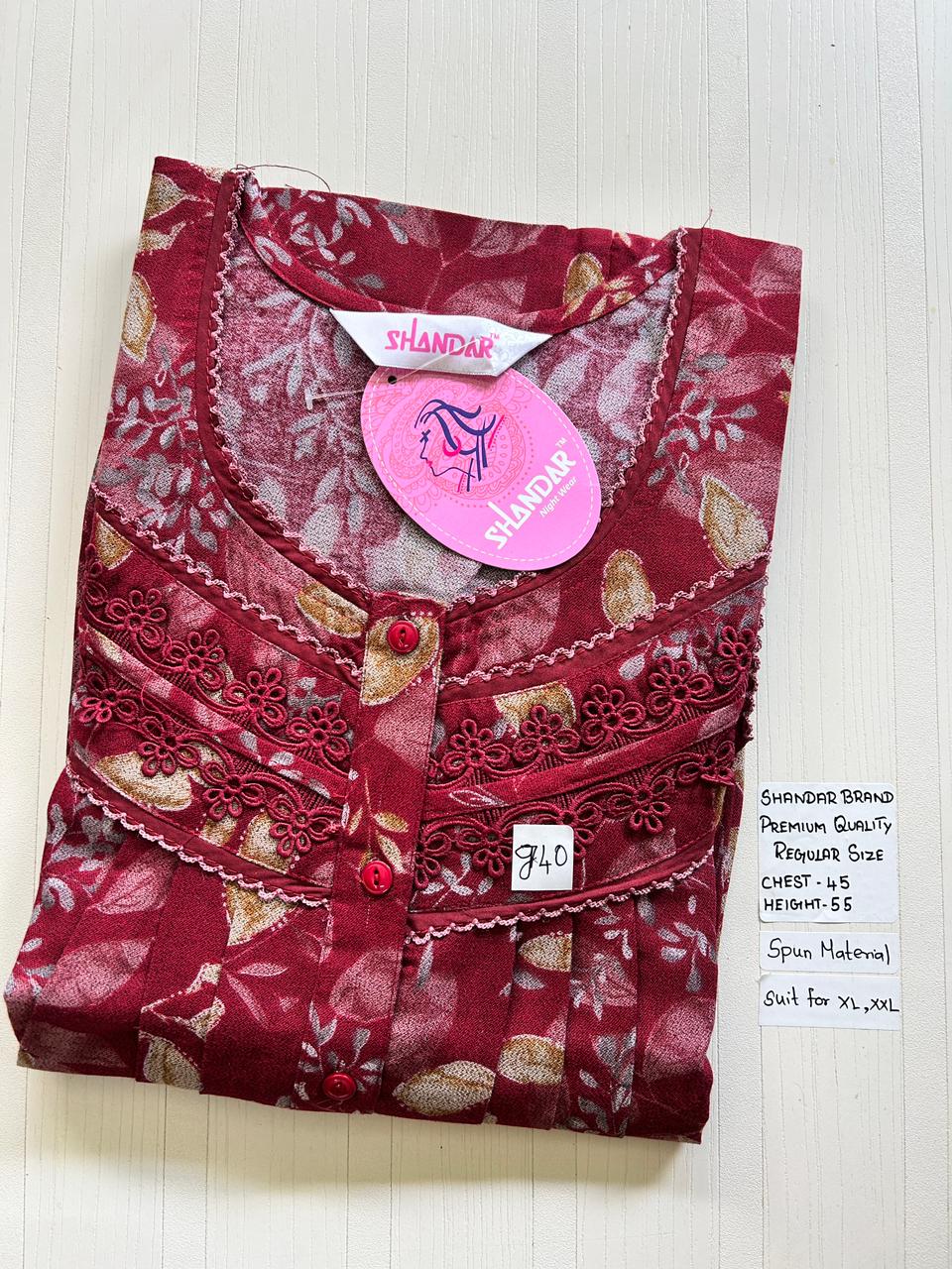 WhatsApp Image 2026-03-19 at 2.40.55 PM (1) 00ASSF-379-SHANDAR FREE SIZE NIGHTY - Image 1