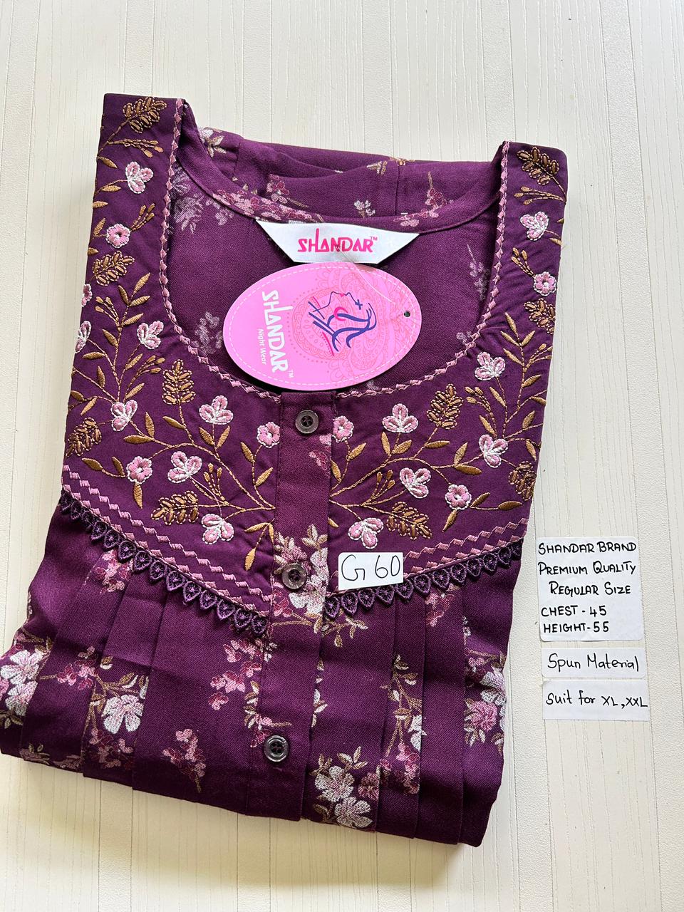 WhatsApp Image 2026-03-19 at 2.41.02 PM 00ASSF-395-SHANDAR FREE SIZE NIGHTY - Image 1