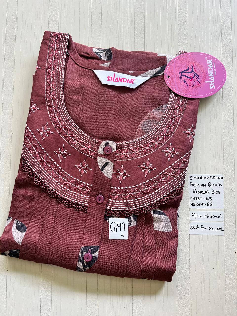 WhatsApp Image 2026-03-19 at 2.41.04 PM 00ASSF-399-SHANDAR FREE SIZE NIGHTY - Image 1