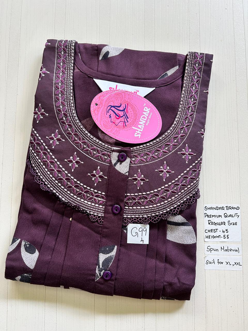 WhatsApp Image 2026-03-19 at 2.41.05 PM 00ASSF-400-SHANDAR FREE SIZE NIGHTY - Image 1