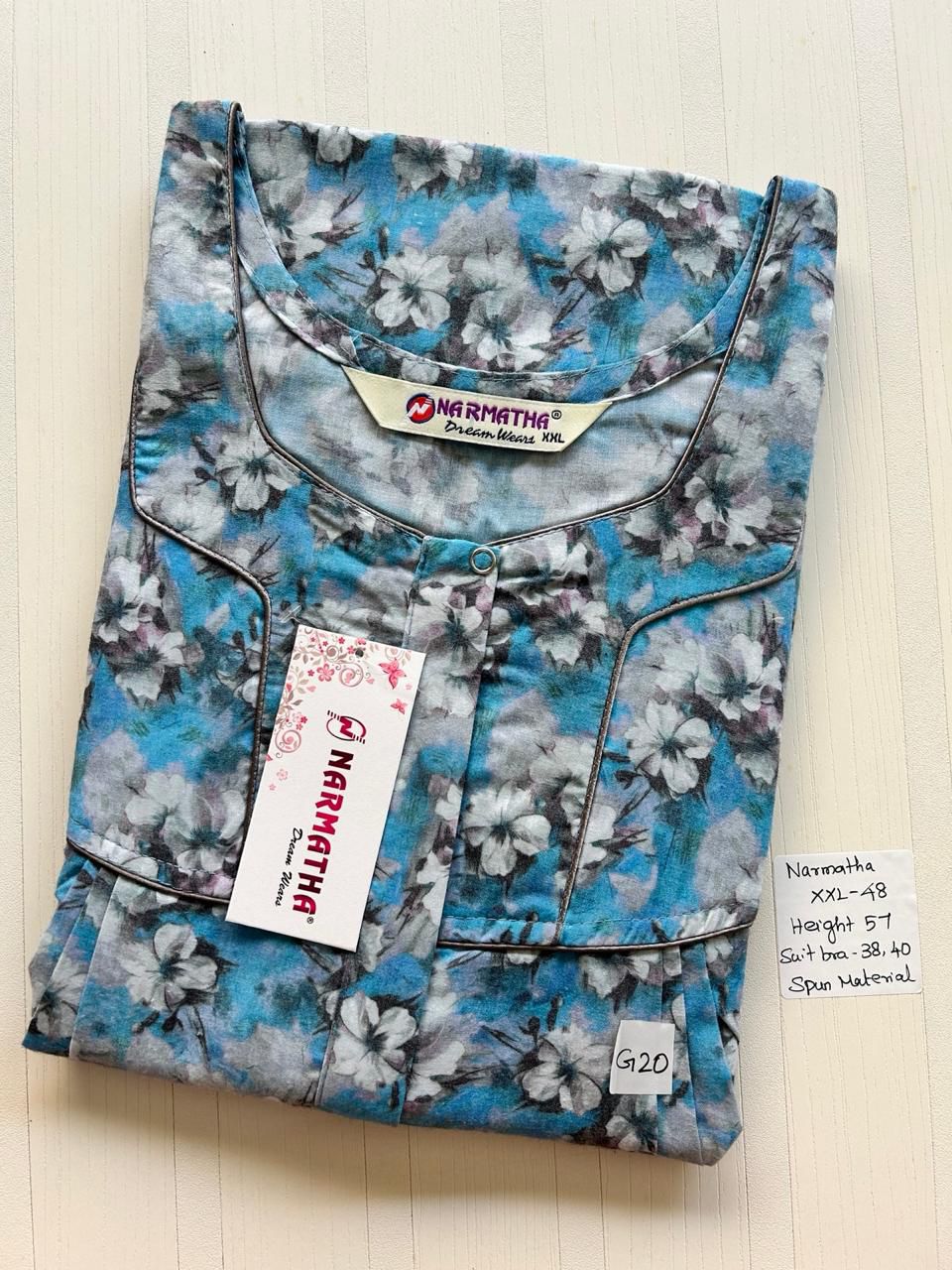 WhatsApp Image 2026-03-27 at 7.19.25 PM 00N-NSZ-002-NARMADHA ZIP SPUN NIGHTY - Image 1