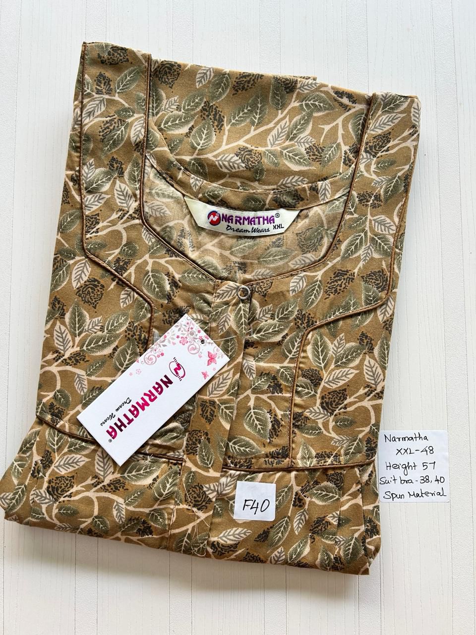 WhatsApp Image 2026-03-27 at 7.19.27 PM 00N-NSZ-020-NARMADHA ZIP SPUN NIGHTY - Image 1