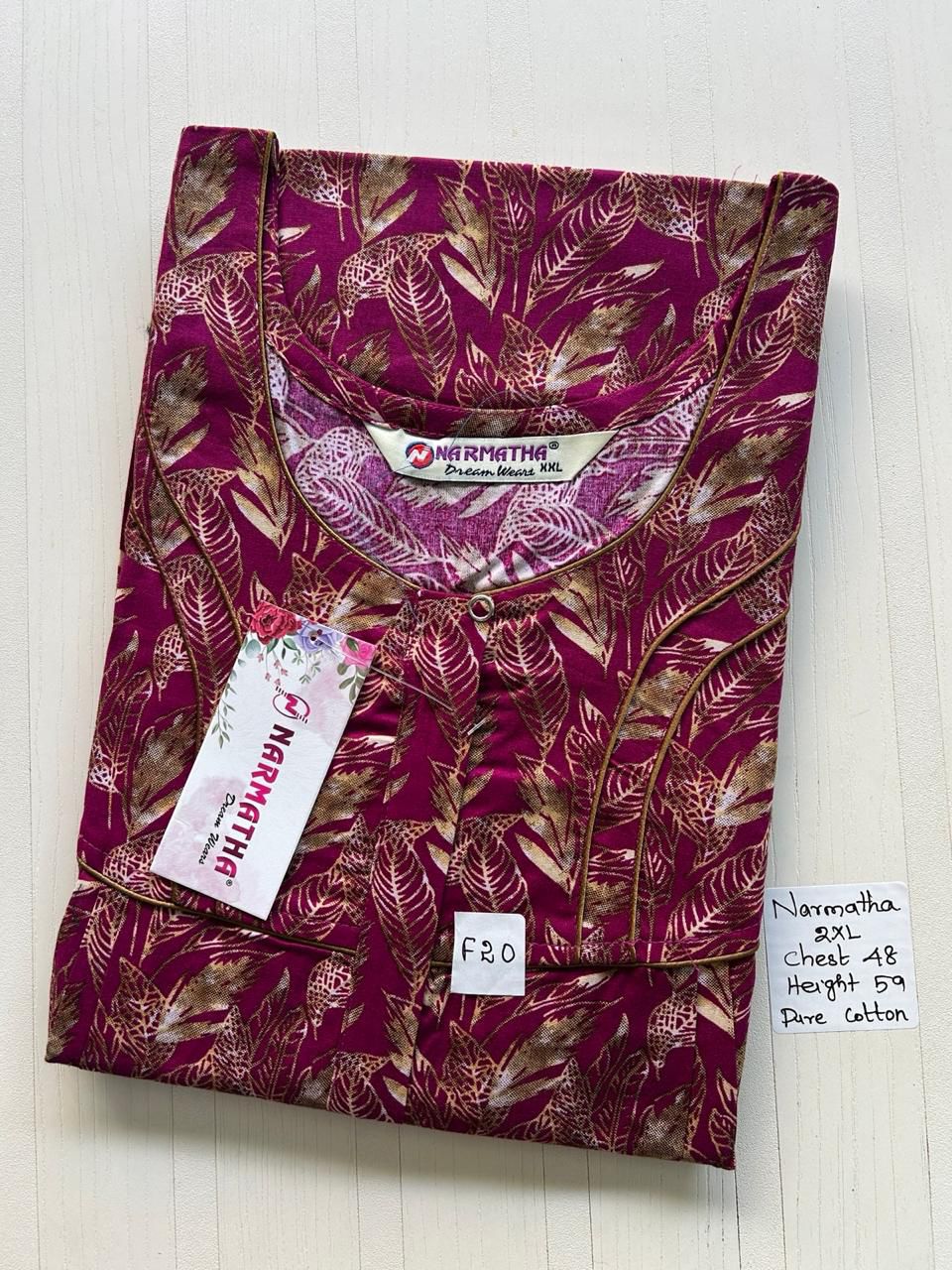 WhatsApp Image 2026-03-27 at 7.19.37 PM (1) 00N-NCZ-006-NARMADHA ZIP PURE COTTON NIGHTY - Image 1