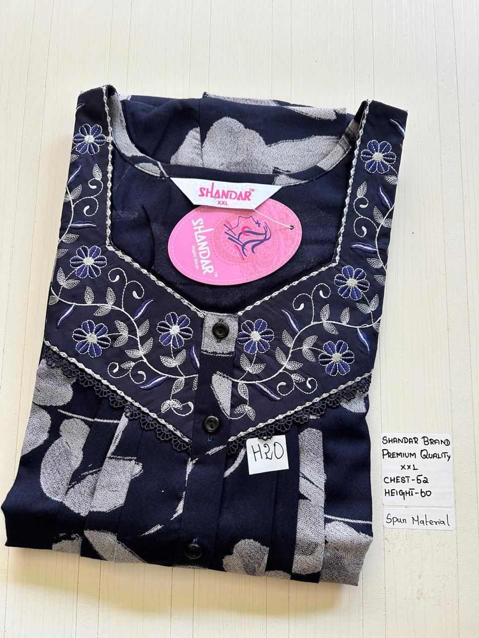 WhatsApp Image 2026-03-28 at 10.47.31 AM 00CC-SSSH-053- Height Shandar Spun Nighty - Image 1