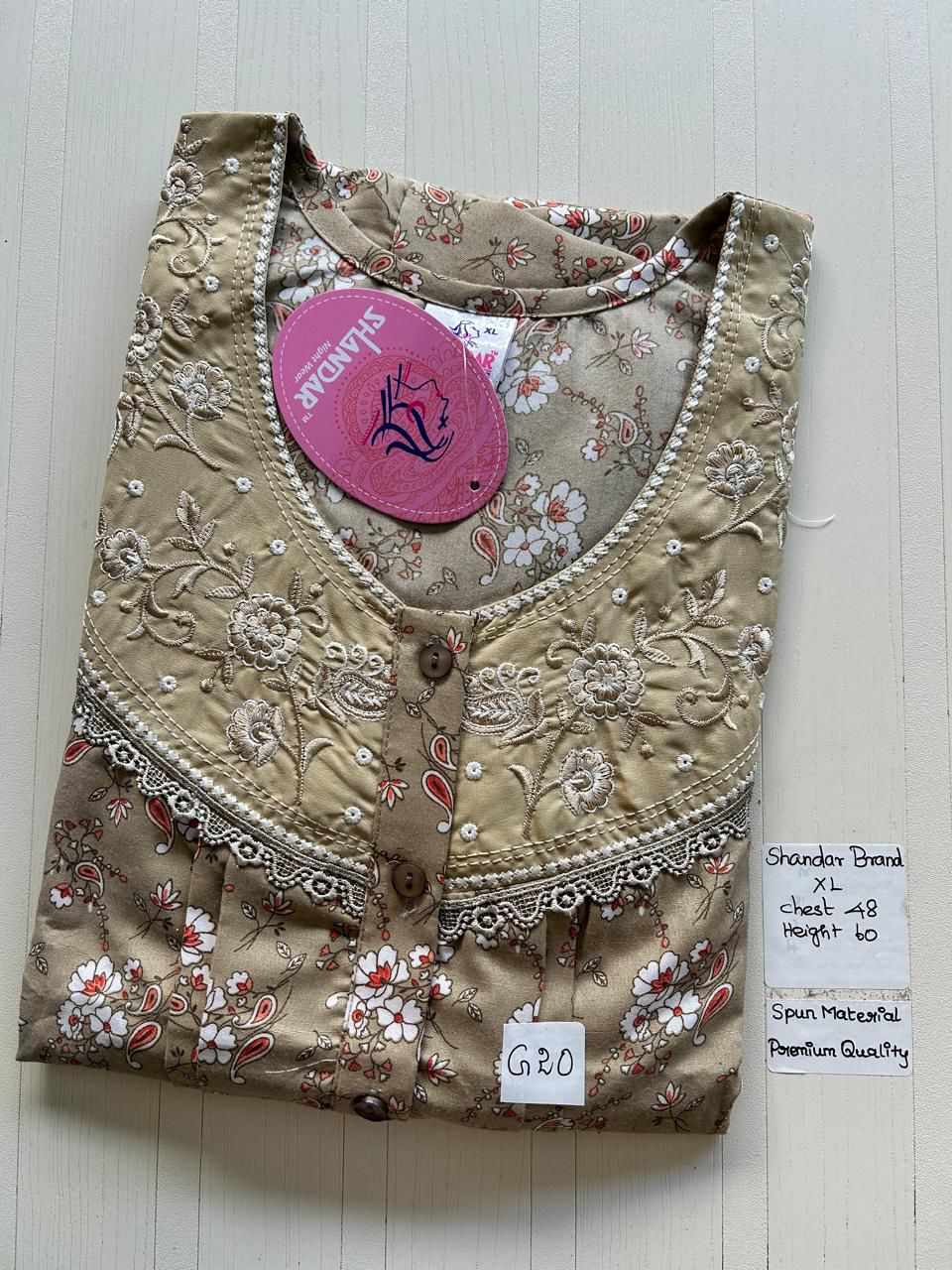 WhatsApp Image 2026-03-28 at 11.40.11 AM 00CC-SSSH-105- Height Shandar Spun Nighty - Image 1