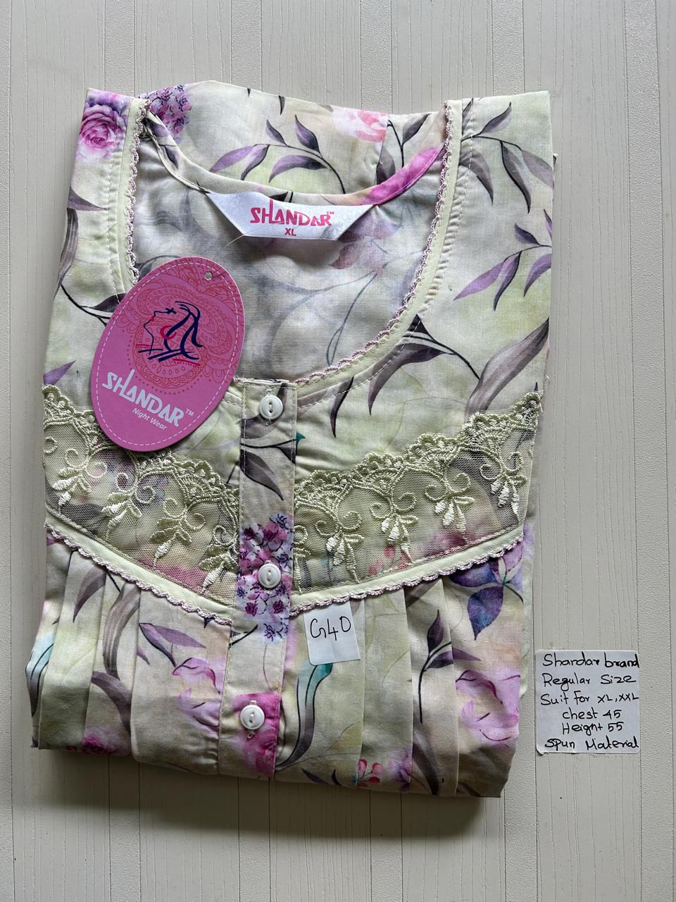 WhatsApp Image 2026-03-28 at 11.40.14 AM (3) 00CC-SSSH-102- Height Shandar Spun Nighty - Image 1