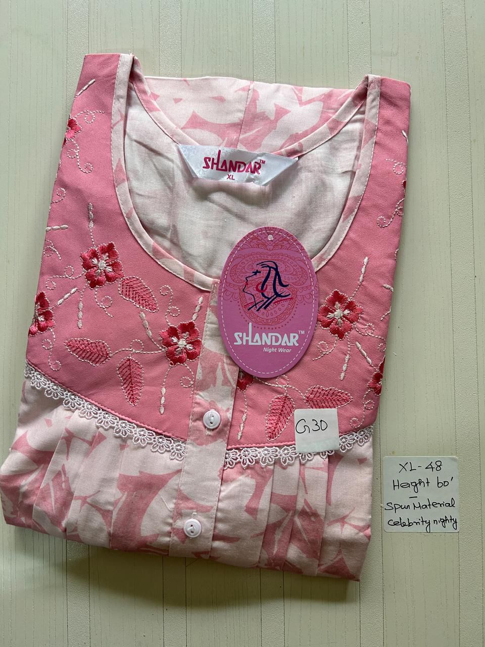 WhatsApp Image 2026-03-28 at 11.40.15 AM (2) 00CC-SSSH-099- Height Shandar Spun Nighty - Image 1