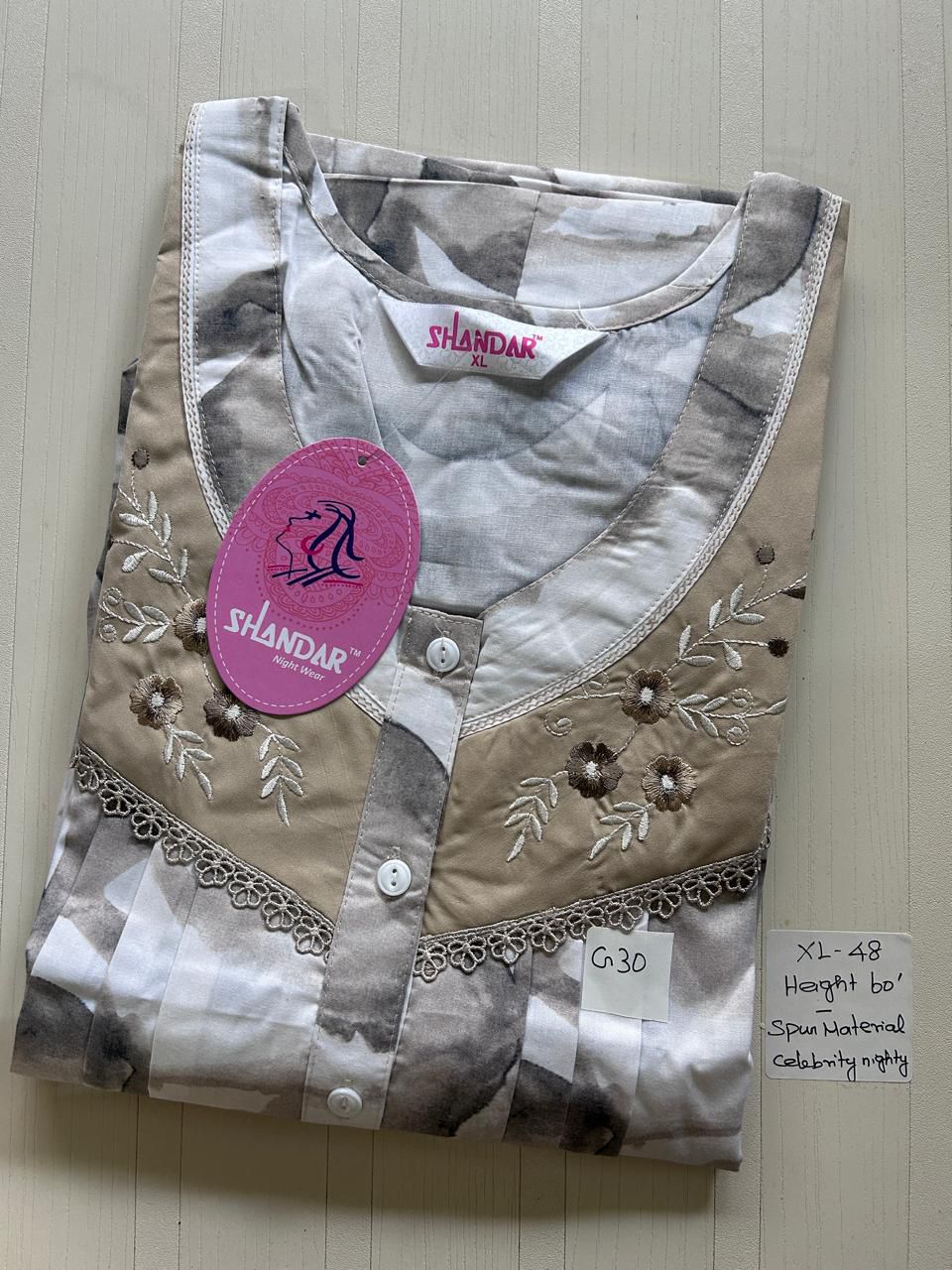 WhatsApp Image 2026-03-28 at 11.40.16 AM (1) 00CC-SSSH-097- Height Shandar Spun Nighty - Image 1