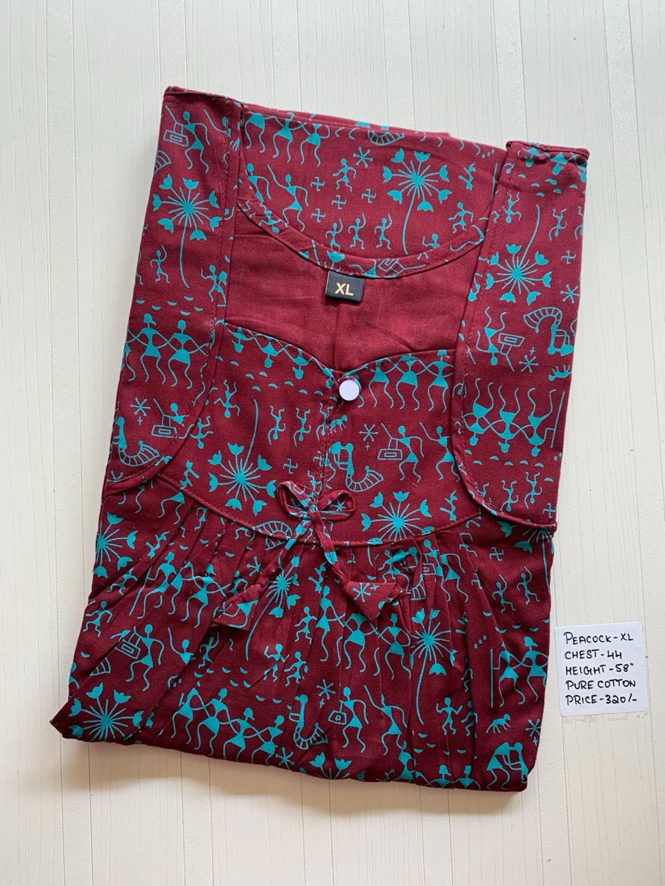 WhatsApp Image 2026-03-30 at 6.55.59 PM (2) 00AA-PFPNPZ-003-Height Peacock pleats No Ziip Nighty - Image 1