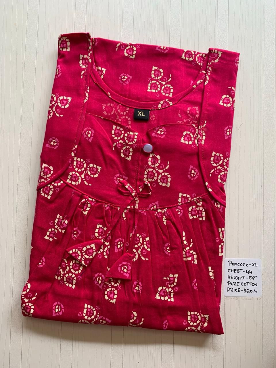 WhatsApp Image 2026-03-30 at 6.56.00 PM (1) 00AA-PFPNPZ-006-Height Peacock pleats No Ziip Nighty - Image 1