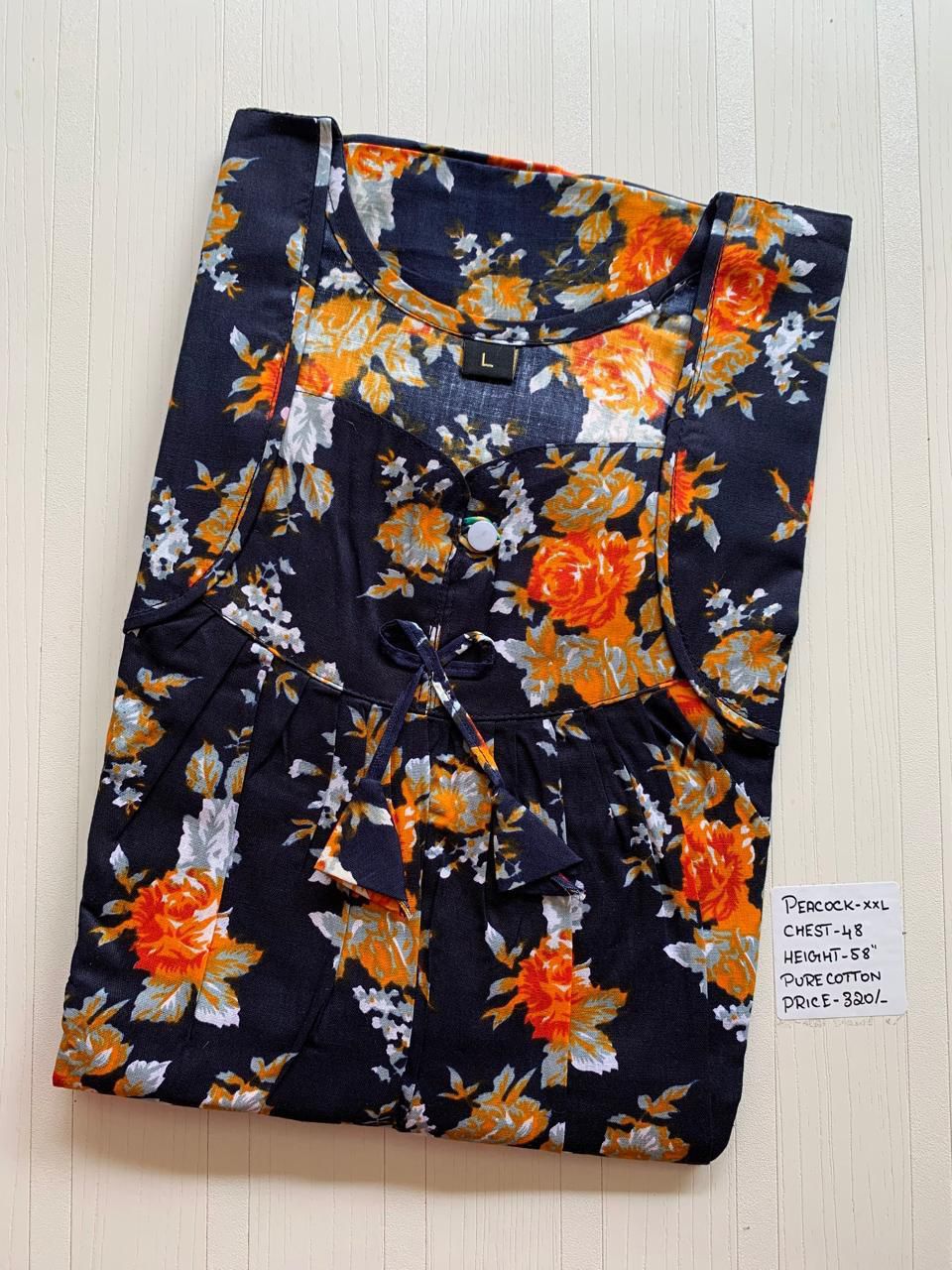 WhatsApp Image 2026-03-30 at 6.57.13 PM 00AA-PFPNPZ-024-Height Peacock pleats No Ziip Nighty - Image 1