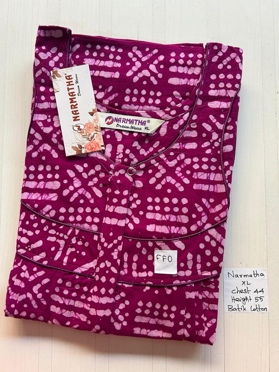 WhatsApp Image 2026-03-27 at 5.59.41 PM 00N-NBZ-003-NARMADHA ZIP BATIK NIGHTY - Image 1