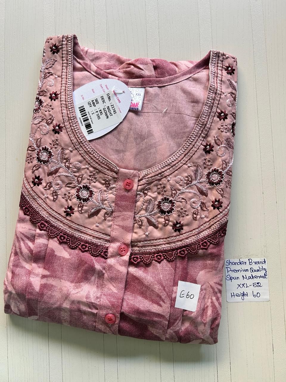 WhatsApp Image 2026-03-30 at 4.20.24 PM 00CC-SSSH-120- Height Shandar Spun Nighty - Image 1