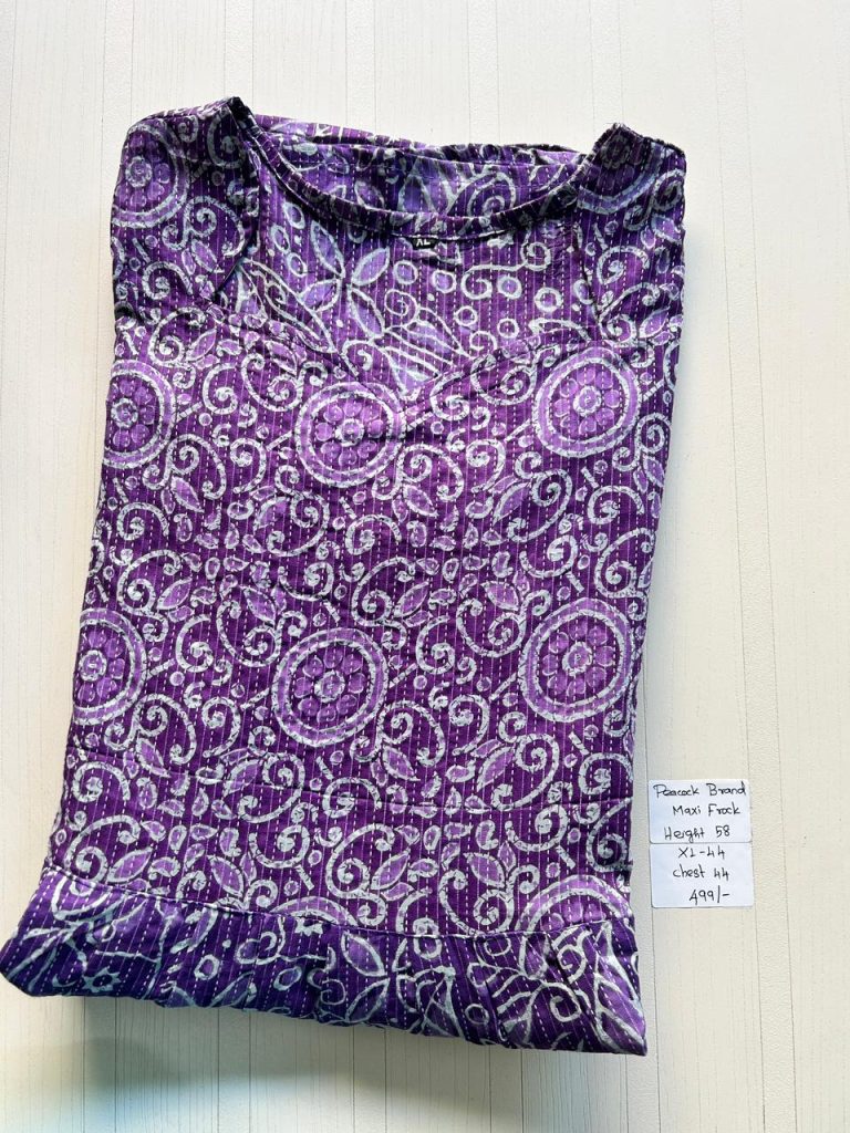 MF0021 Peacock maxi frock height