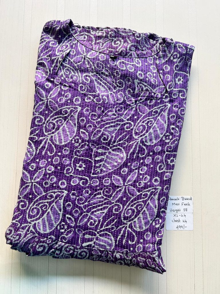 MF0014 Peacock maxi frock height