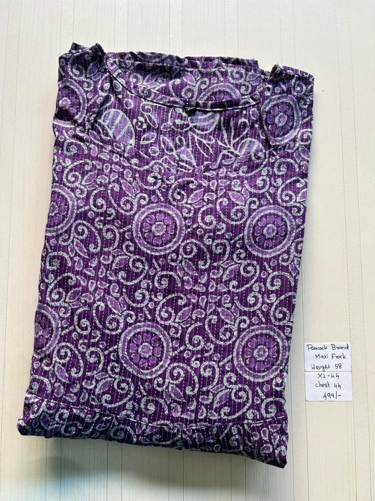 MF0016 Peacock maxi frock height