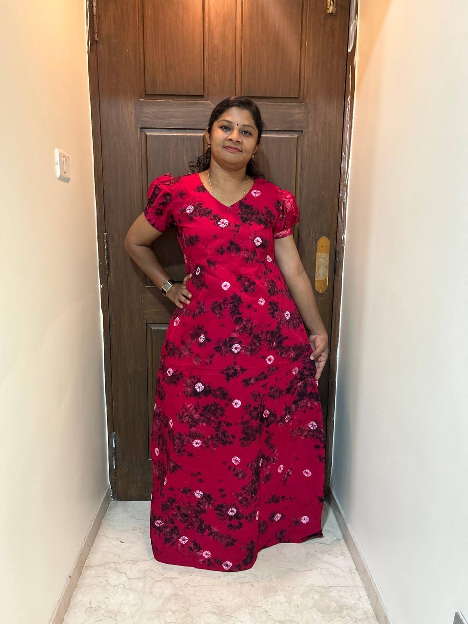 product-0.jpg AA0408 Peacock no ziip puff sleeve(clearance sale)