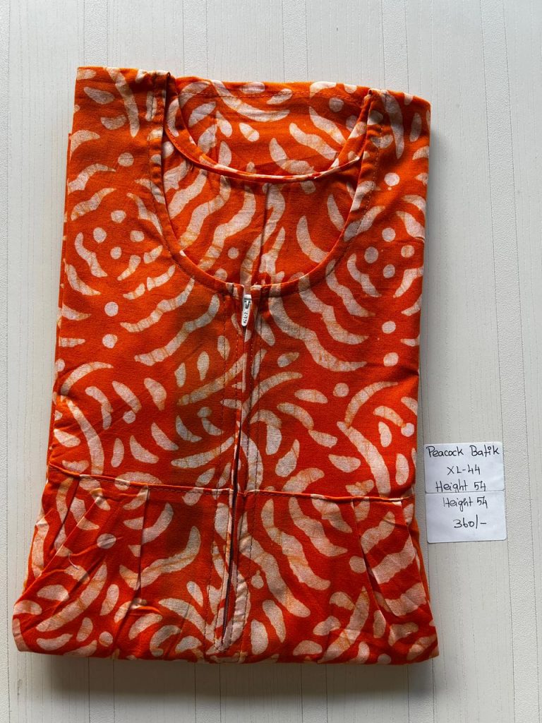 AA0263 Peacock Pleats Zip Batik