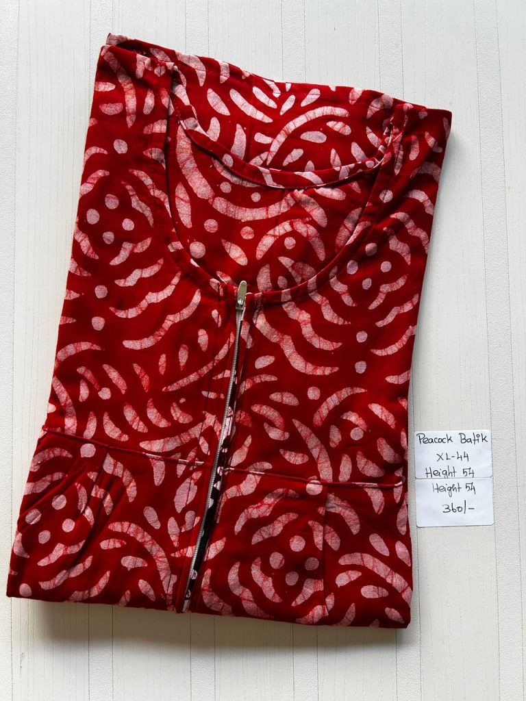 AA0264 Peacock Pleats Zip Batik