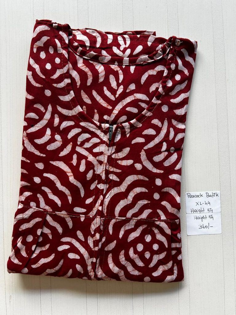 AA0266 Peacock Pleats Zip Batik