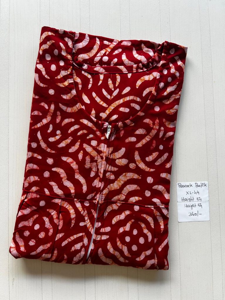 AA0267 Peacock Pleats Zip Batik