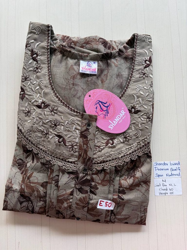 as047 Shandar Spun nighty