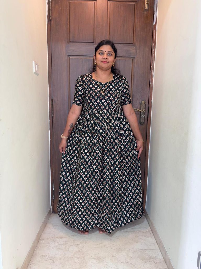 MF0036 Peacock maxi frock