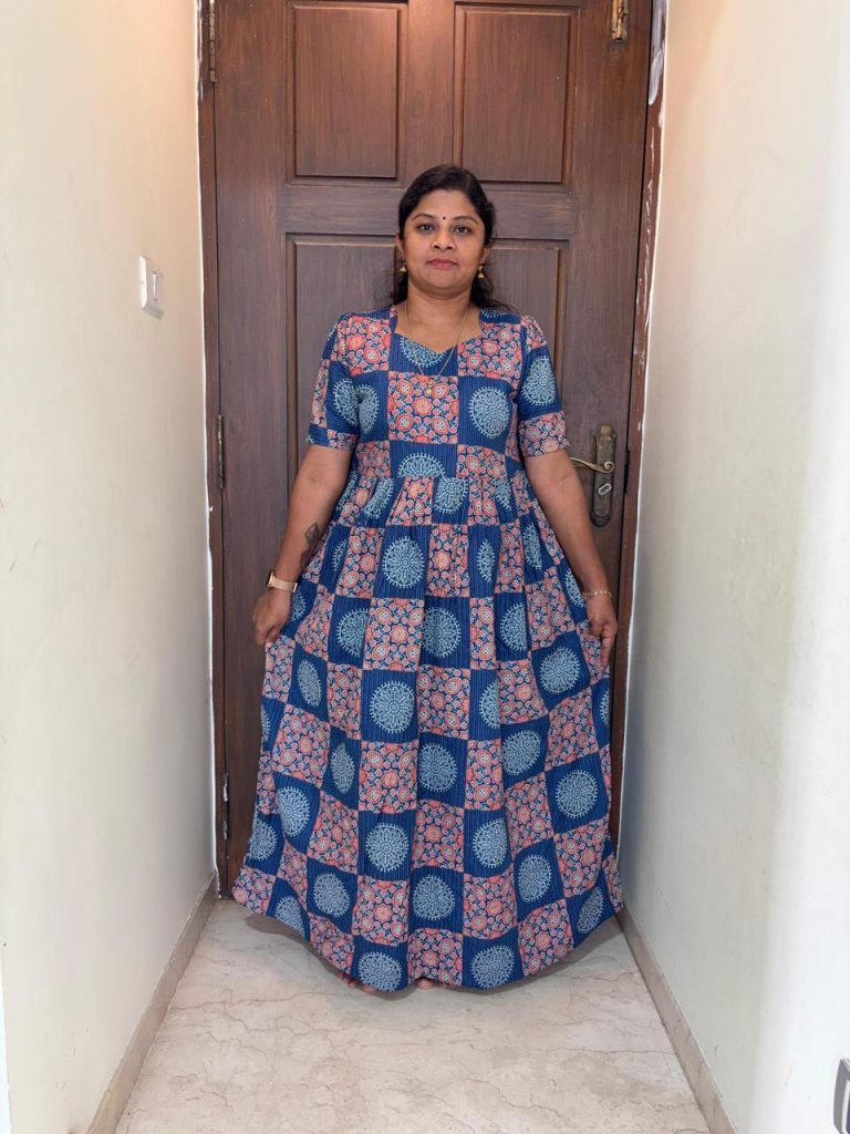 MF0050 Peacock maxi frock